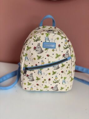 Tudro Cream Kids Backpack with Blue Trim